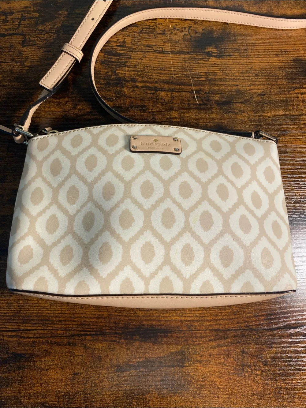 kate spade Cream and Tan Ikat Crossbody Bag